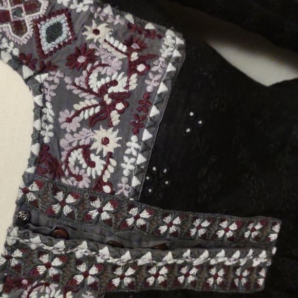 NWOT FREE PEOPLE long sleeve boho tunic high/low blouse SZ SMALL - Picture 8 of 9